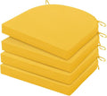 HARBOREST Outdoor Chair Cushions Set of 4, Water Resistant Patio Chair Cushions with Ties, Outdoor Seat Cushions for Patio Furniture, 17"x16"x2", Yellow by HARBOREST