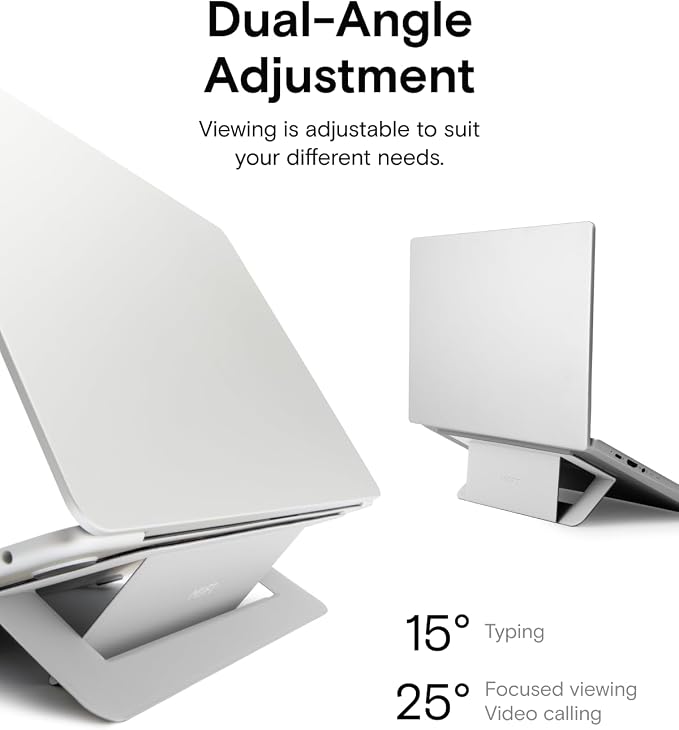 MOFT Laptop Stand for Desk, Adhesive Airflow Laptop Cooling Stand for Heat Dissipation with 2 Adjustable Viewing Angles, Foldable & Portable Computer Stand Compatible with Laptops 11"-16",Misty Cove - Image 5