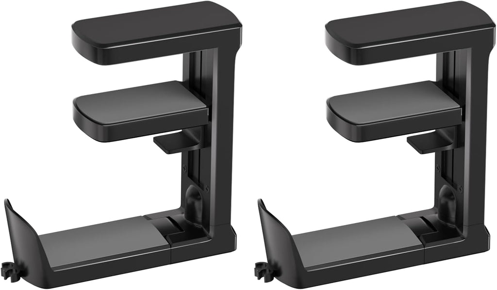 Headphone Hook - Adjustable Clamp-on Headphone Holder (Black_2 Pack) by Ahonnpely