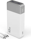 NOBIS 45W 20000mAh Portable Charger Power Bank Fast Charging | Battery Pack with 2 USB-C (in/Out) & 2 USB-A, Digital Display & Small Current Mode, Battery Bank for Phone 17 S25 Tablet by NobisPowerbank