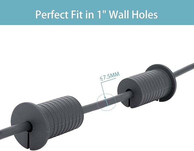 2 Pcs Starlink Cable Routing Kit for 1 Inch Wall Hole, Starlink Wall Grommet, Perforated Silicone Grommet, Cable Punch Grommet, Wall Grommet for Starlink Ethernet Cable （Grey - Image 5