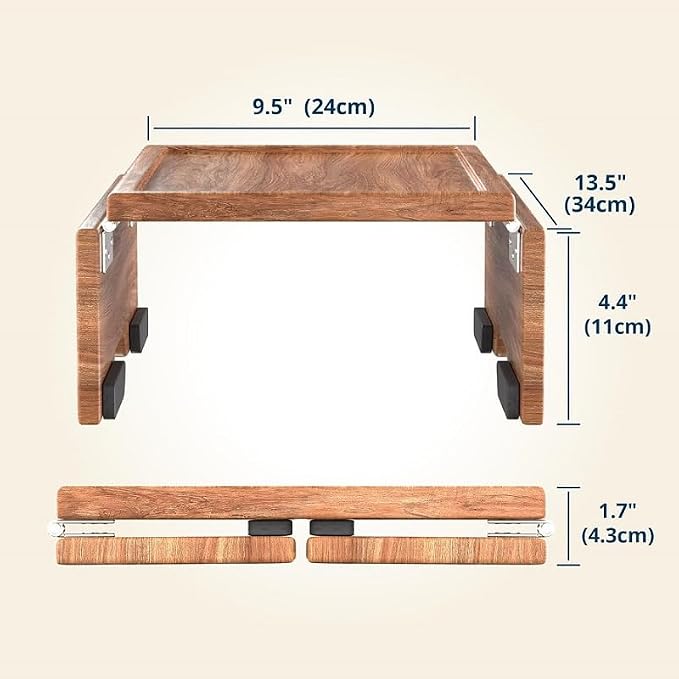Couch Arm Table Tray with Phone & Tablet Holder – Acacia - Image 4