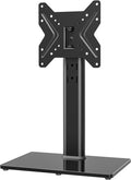 Universal Swivel TV/Table Top TV Stand for 19 to 43 inch TVs with 90 Degree Swivel, 4 Level Height Adjustable, Heavy Duty Tempered Glass Base, Holds up to 99LBS HT02B-001 by HEMUDU