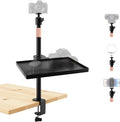 Extendable Camera Desk Mount w Detachable Tray for DSLR Live Stream Vlog | 17.7-28.74" Adjustable height. 8.93"x6.75" Tray holds 4.4lb. 1/4" Ball head 360° rotation.Fits desks up to 2.36". Tool-free by Unknown