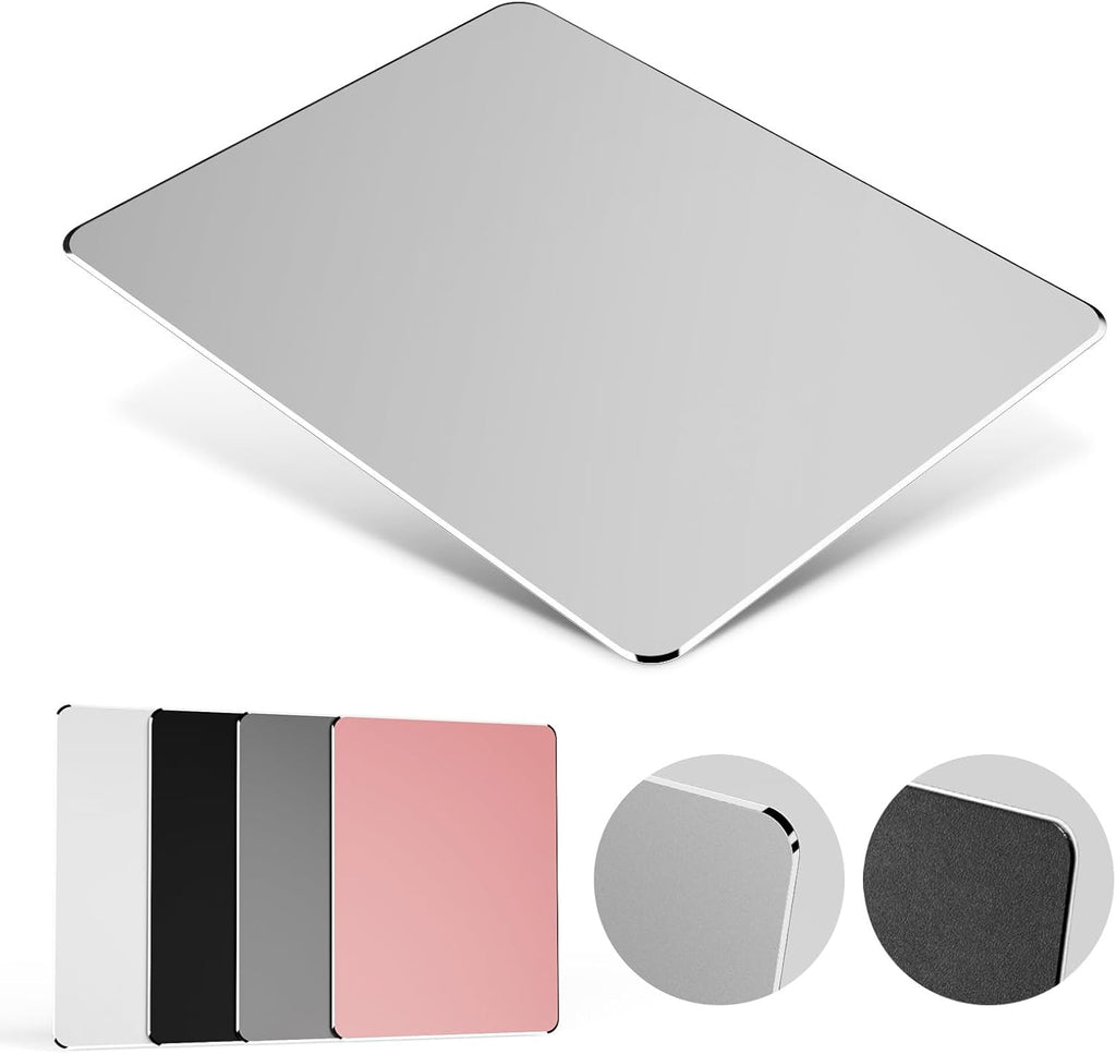 HONKID Metal Aluminum Mouse Pad for Magic Mouse 9.45 X 7.87 Inch Silver by HONKID