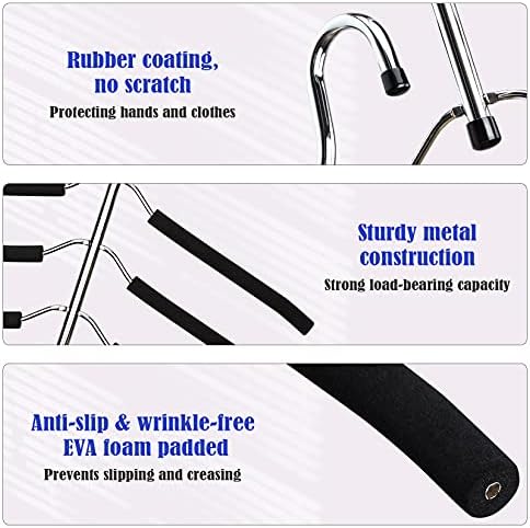 Hangers Space Saving Clothes Hanger 2 Packs | Non Slip Padded Coat Hanger 5 Layers Heavy Duty Stainless Steel Sweater Shirt Hanger Closet Storage Organizer - Image 2