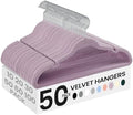SONGMICS Velvet Hangers 50 Pack, Non-Slip Clothes Hangers, Space-Saving | Suit Hangers with Shoulder Notches, Pants Bar, 360° Swivel Hook, for Closet, Light Lilac, BREANNA Collection UCRF029GP05 by Unknown