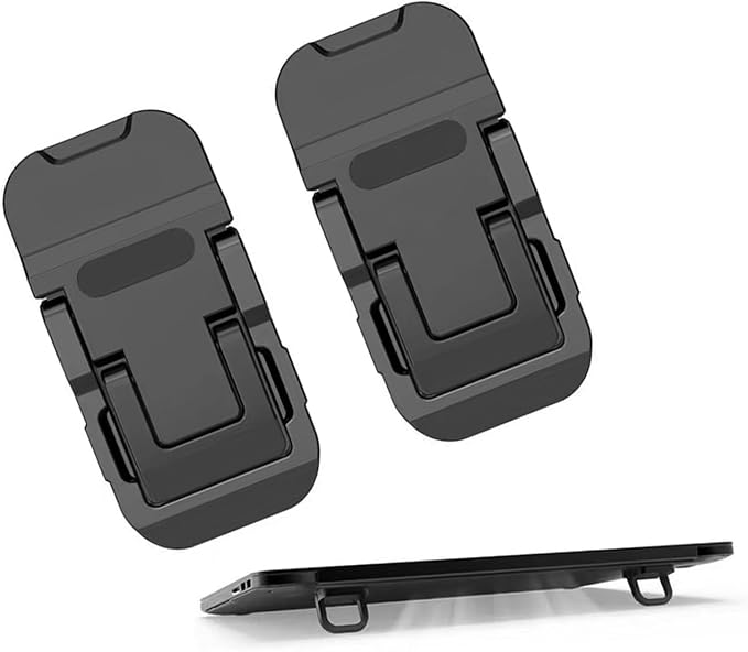 2PCS Laptop Stand, Portable Laptop Cooling Pad, Foldable Metal Keyboard Stand, Mini Keyboard Pillar (Black,Two Gears) by Unknown