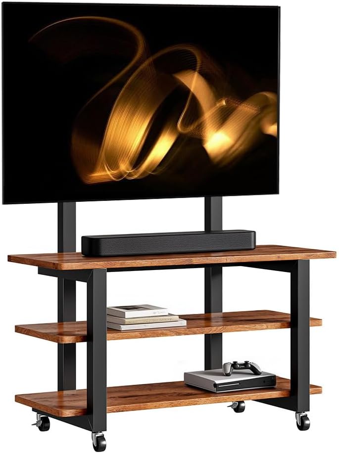 Mobile TV Stand Cart with Wheels for 32-70 inch Screens, Rolling AV Display by Majzya