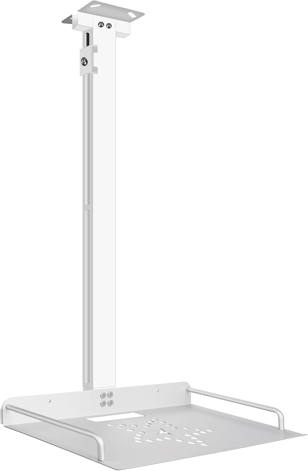 2-Be-Best Projector Ceiling Mount with Tray, 21 IN-37 in / 53.5CM-94CM Height Adjustable Projector Shelf Ceiling Tray Mount Upgraded Universal Longer Mounts for Projectors White by 2-Be-Best