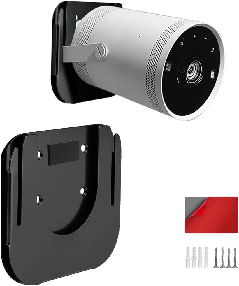 Drill Free Wall Mount Compatible with Samsung Freestyle Projector Ceiling Mount, Freestyle 2 Accessories Steel Wall Mount Shelf (Black) by Chanvoo