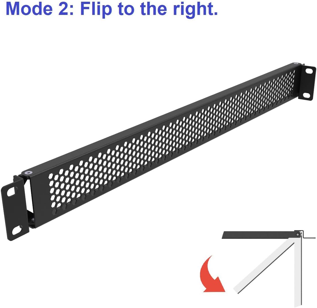 1U Hinged Perforated Blank Rack Mount Panel Spacer - Image 5