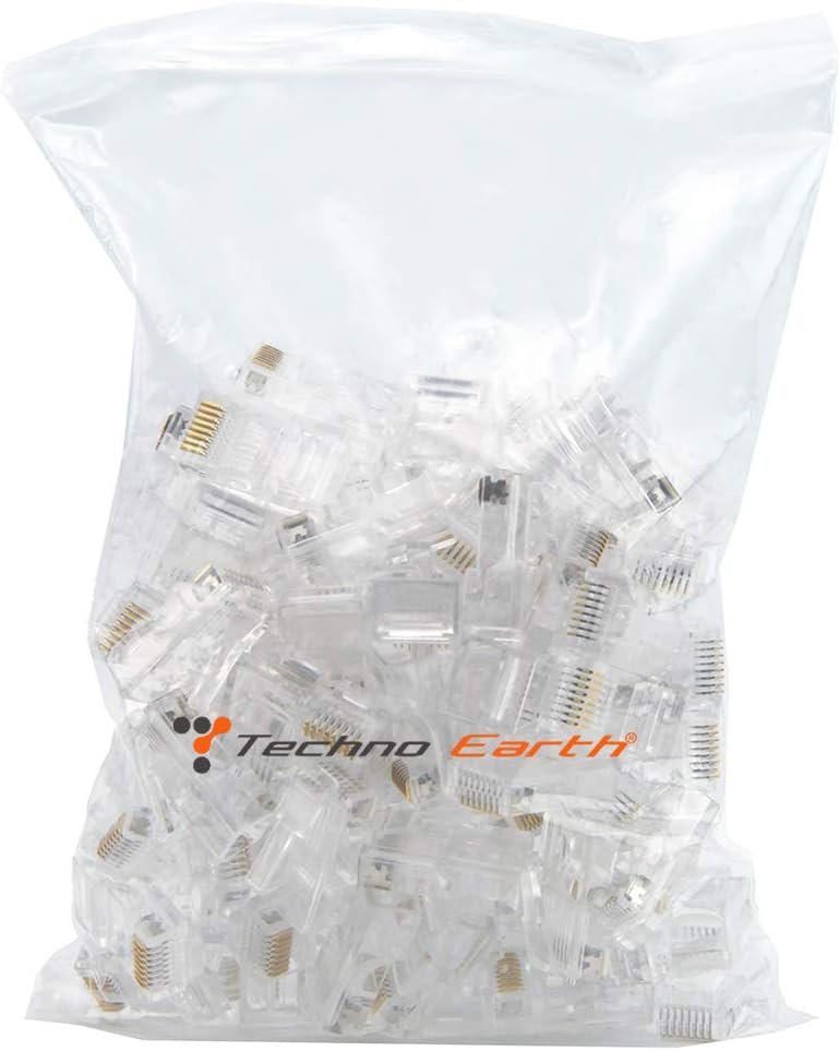 C&E Cat6, Cat5e crimp connectors pack of 100 by Techno Earth