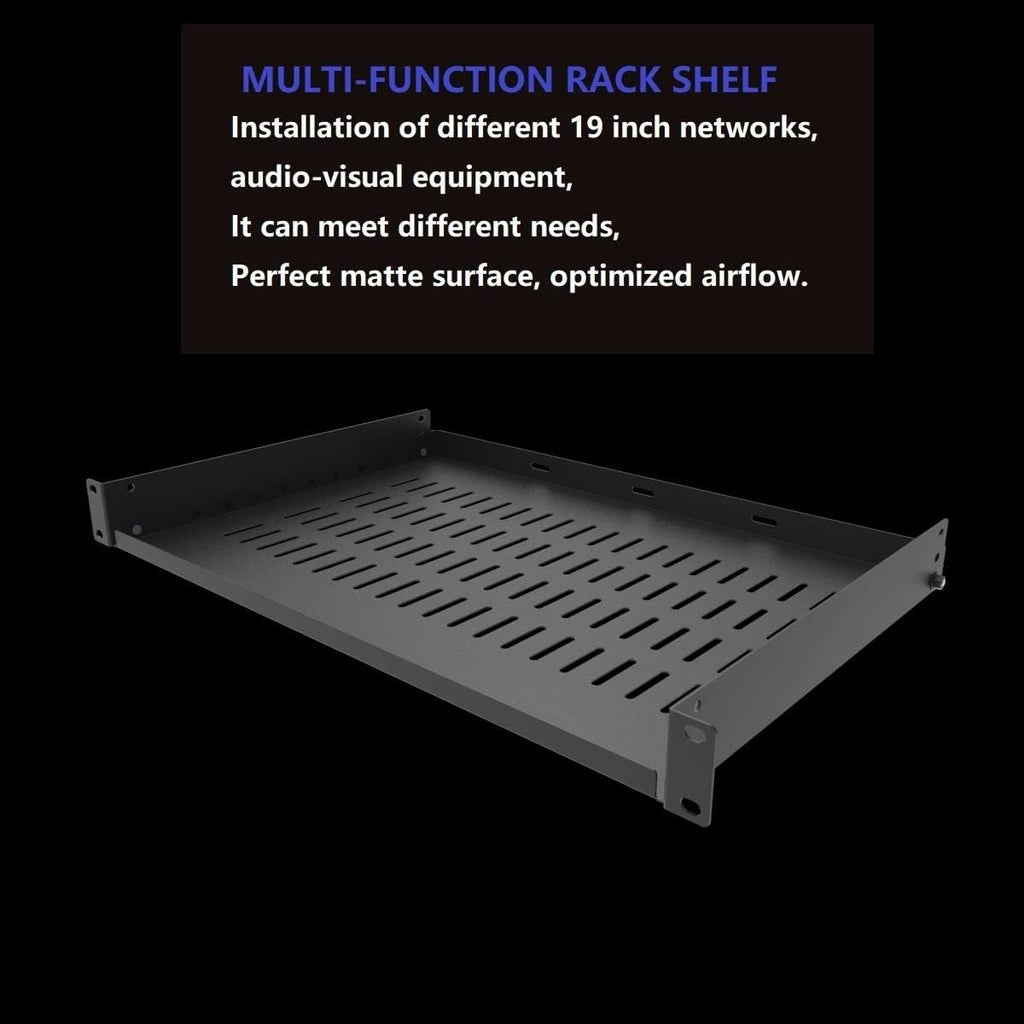 1U Vented Cantilever Server Rack Mount Shelf 12" Deep - Image 2