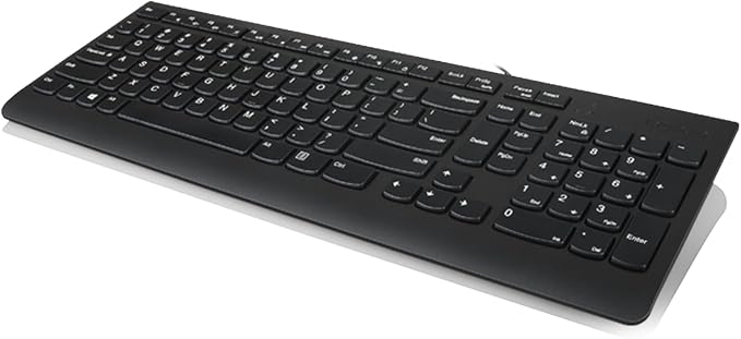 Lenovo 300 USB Keyboard, Wired, Adjustable Tilt, Ergonomic, Windows 7/8/10, GX30M39655, Black | Full-size office typing with wired USB connection and 1 year warranty by Unknown