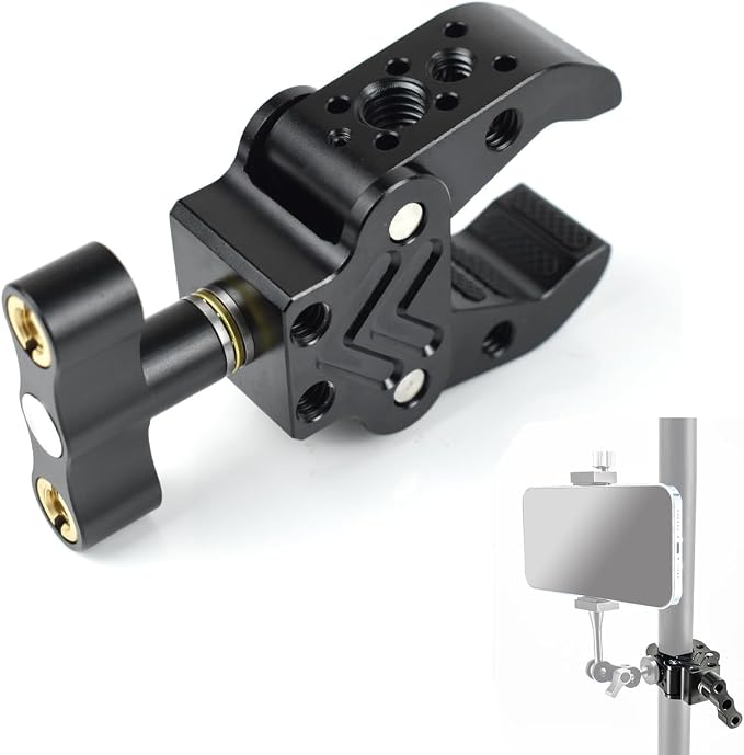 Super Clamp with 1/4" 3/8" Threads, Camera Clamp Mount for LED Lights,Magic Arm, Mic, Wireless Flash Receivers, Triggers, Photography Accessories - Image 9