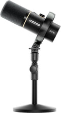 MAONO PD200W Hybrid Wireless Podcast Microphone for PC, Dynamic XLR USB Mic | Desktop Stand Mic with Software, Noise Cancellation, for Vocal Recording, Streaming, Content Creation, Home Studio, Voiceover by MAONO