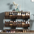 Shoe Cabinet Storage,Modern Freestanding Organizer with 4 Flip Drawers,Narrow Shoe Rack Cabinet for Entryway,Walnut by QIVOMIX