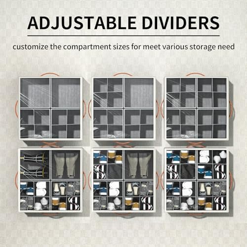Aokeyee Shoe Organizer for Closet,2 Pack Foldable Shoe Storage Organizer Box Bin with Adjustable Dividers and Clear Cover, Fits up to 16-32 Pairs - Image 2