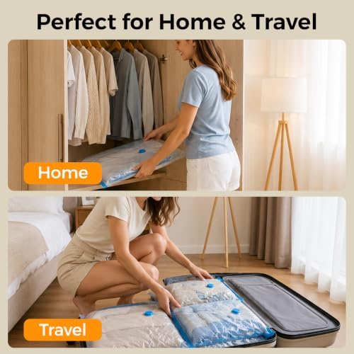 24 Pack Travel Vacuum Storage Bags with Rechargeable Cordless Pump, 3 Sizes - Image 5