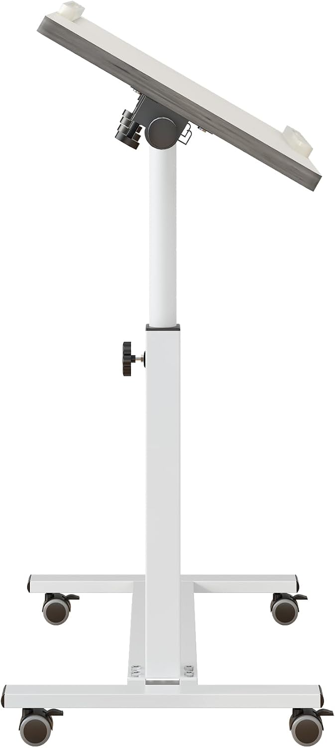 TigerDad Over Bed Table with Wheels, White - Image 6
