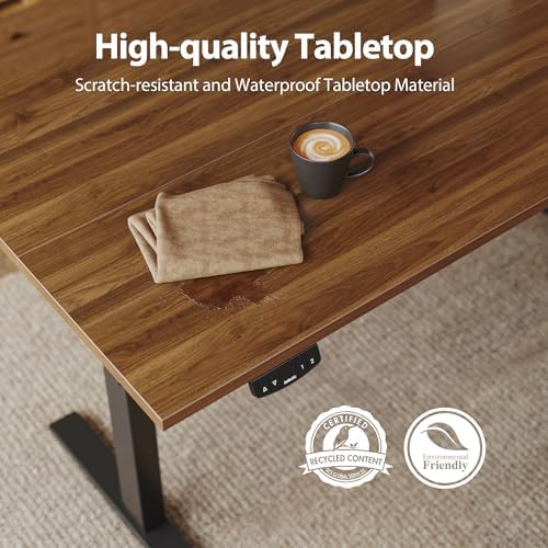Agilestic 60*24 Inch Height Adjustable Electric Standing Desk, Dark Walnut - Image 5