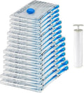 Amazon Basics Vacuum Storage Bags for Clothes, Compression Space Saving Storage Bags with Hand Pump, Reusable, Heavy-Duty Seal Protection, Multiple Sizes, White, 15-Pack by AmazonBasics