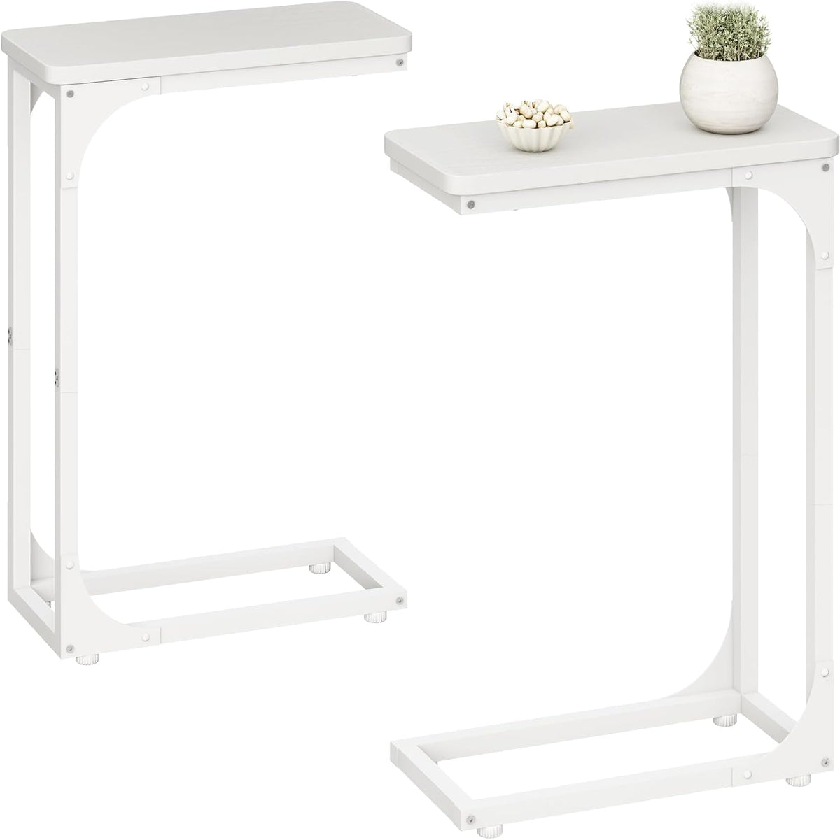 QEEIG Narrow C Table Side Tables Set of 2 (7.1" Width, White) by QEEIG