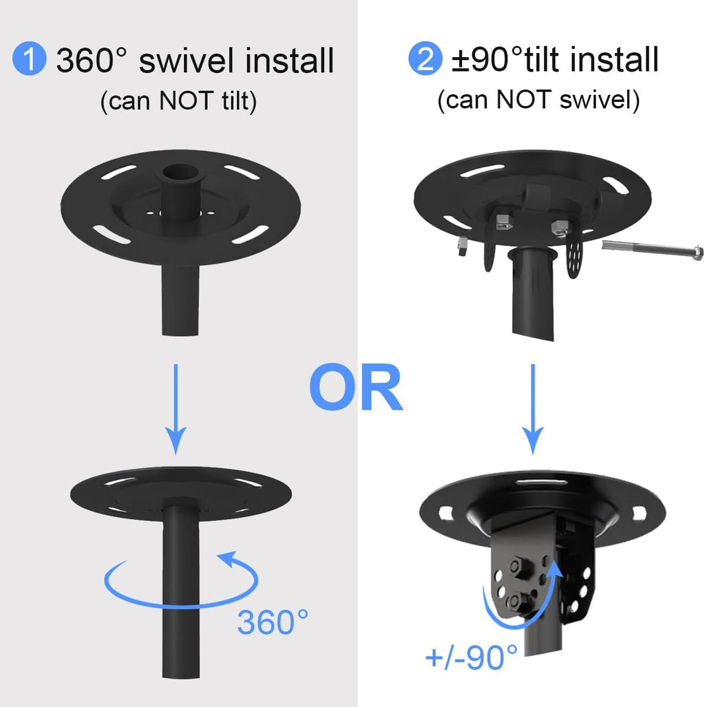 Suptek Ceiling TV Mount Fits Most 23-43 inch LCD LED Plasma Panel Display with Max VESA 200x200mm Loaded up to 35kg/77.16lbs Height Adjustable MC3260 - Image 5
