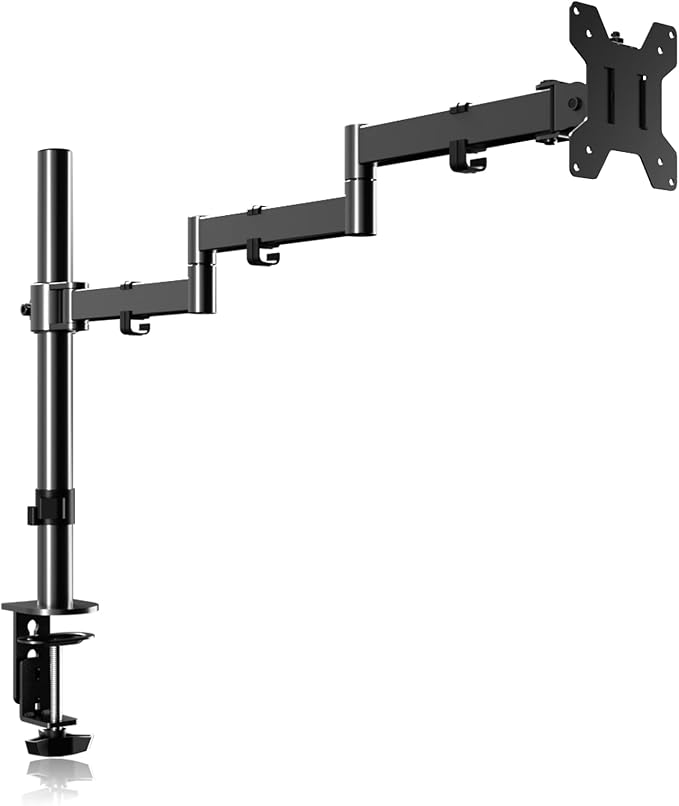 Pholiten Single Long Monitor Stand for 13-32" Screens | Extra Long Adjustable Computer Arm Max VESA 100x100mm by PholitenMonitorArm