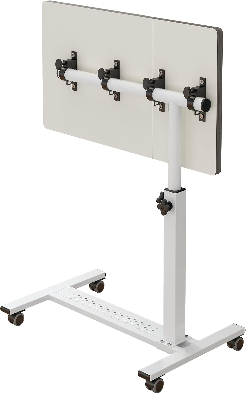 TigerDad Over Bed Table with Wheels, White - Image 4