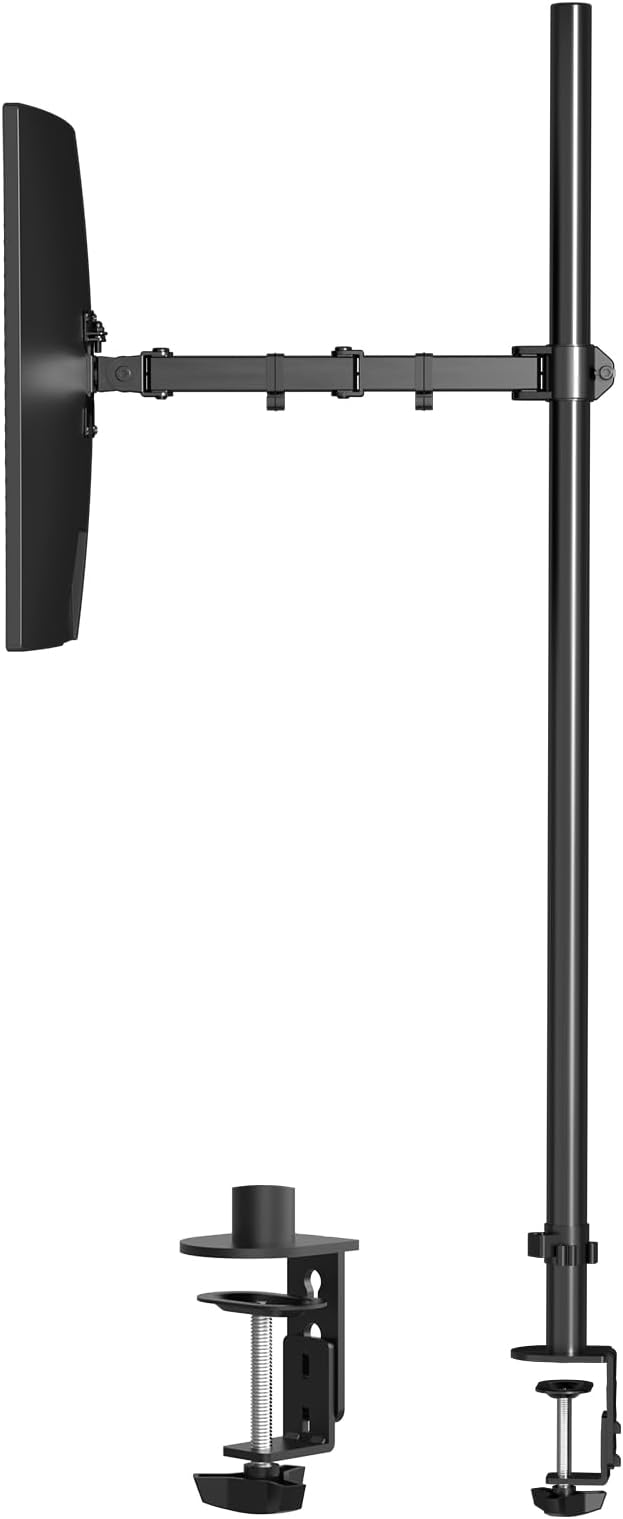 Pholiten Tall Single Monitor Mount with 47" Pole for 13-27" Screen | Fully Adjustable Extra Tall Monitor Arm, Holds up to 22lbs by PholitenMonitorArm