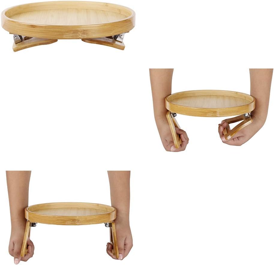Pekokavo Sofa Arm Clip Tray, Side Table for Remote Controls/Drinks/Gamepads Holder (Bamboo) - Image 6