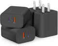 [4 Pack] USB C Charger Block Fast Charging Multiport Adpater [PD 20W USB-C & QC 3.0 USB-A Port] for iPhone 17/16/15/14/13/12/11/X/9, iPad, Galaxy, Google & More [Black] by CXX