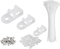 White Cable Zip Tie Mounts Kit-50 Pcs Cable Zip Tie Saddle Type Mounts Base With 50 Pcs 6" Cable Ties and 50 Pcs Tapping Screw, Wire Cable Clips Organizer Holders Clamps by Unknown