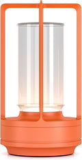 Rechargeable Cordless Small Metal Table Lamp, Stepless Dimming, 3-Color | Orange, 2600mAh Battery, Portable LED Desk Light, Cute, Suitable for Indoor/Outdoor/Restaurant/Bedroom/Bar/Coffee/Camping by HAPYGILightings