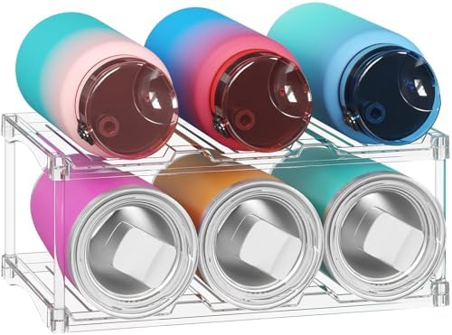 Lifewit Stackable Water Bottle Organizer, Clear Tumbler Holder for Cabinet by Lifewit