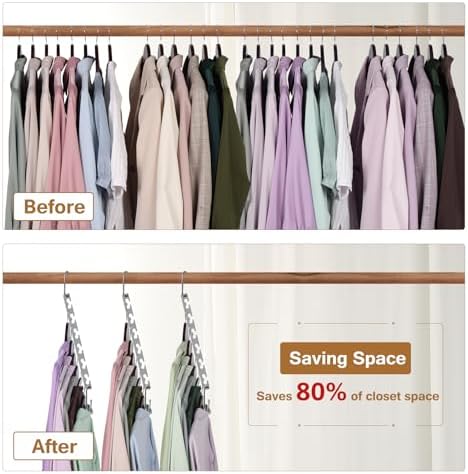 Space Saving Hangers for Clothes 8 Pack, Sturdy Metal Hangers Wardrobe Organizer, Magic Cascading Hanger, Closet Space Saver Closet Organizers and Storage - Image 2