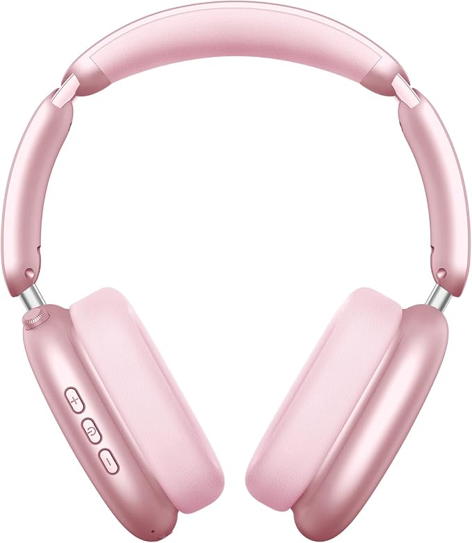 Wentronic Y02 Active Noise Cancelling Wireless Headphones, Pink | Over-Ear, Bluetooth, 60H Playtime,Crystal Clear Calls, Hi-Res Audio, Big Bass, Foldable Lightweight for Travel Home Office by Wentronic