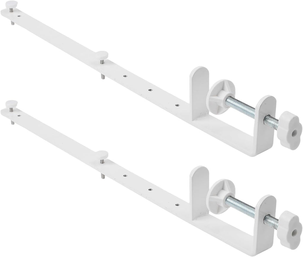 2 Pack Extended Desk Clamp for Pegboard, Nailless Metal Desktop Fixing Bracket with 41.5cm Height, Adjustable Office Gaming Accessory for 1-5.5cm Thick Desks, White - Image 2