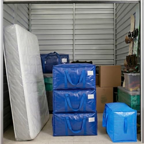 TICONN 12 Pack Extra Large Moving Bags Heavy Duty with Zippers & Carrying Handles, Durable Storage Bags Moving Boxes for Closet Organizers and Storage (12 Pack, Pink) - Image 4