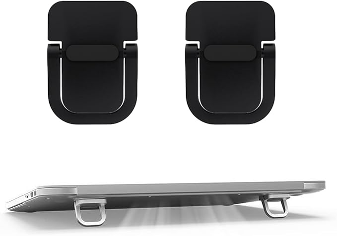 2pcs Keyboard Stands, Mini Laptop Stand for Desk, Portable Laptop Stand Compatible with MacBook Air Pro, Dell XPS, Lenovo, HP More. (Black) by WedFeir
