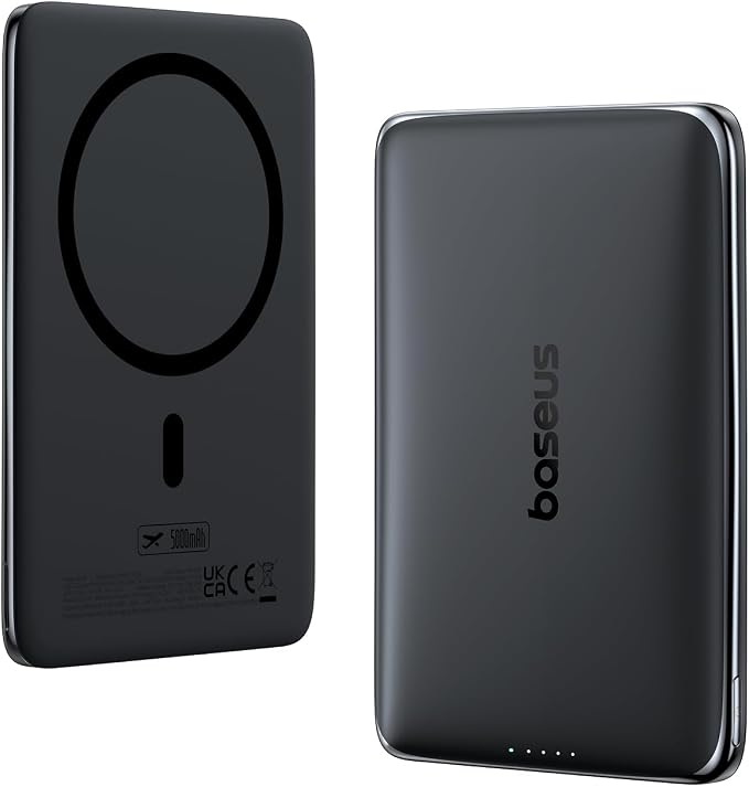 Baseus Picogo Power Bank, 0.3" Ultra Slim 5000mAh MagSafe Battery Pack, Upgraded Polished Alloy Magnetic Portable Charger, Wireless Charger with USB-C Cable for iPhone 17 Pro Max/17 Air/16/15/14/13/12 - Image 8