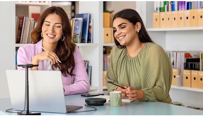 Jabra Speak2 40 Portable Speakerphone - 4 Noise-Cancelling Mics, 50mm Full Range Speakers with Wideband Audio for Clear Sound, USB-A/USB-C Connections - Certified Microsoft Teams Speaker - Dark Grey - Image 2