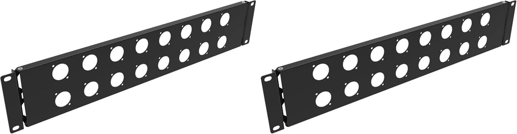 2U Hinged Rack Component Panel with 16 D-Series Punch-Out Holes for 19 inches AV, Sound, Computer Equipment Racks (2U16DBP) (Pack of 2) by QiaoYoubang