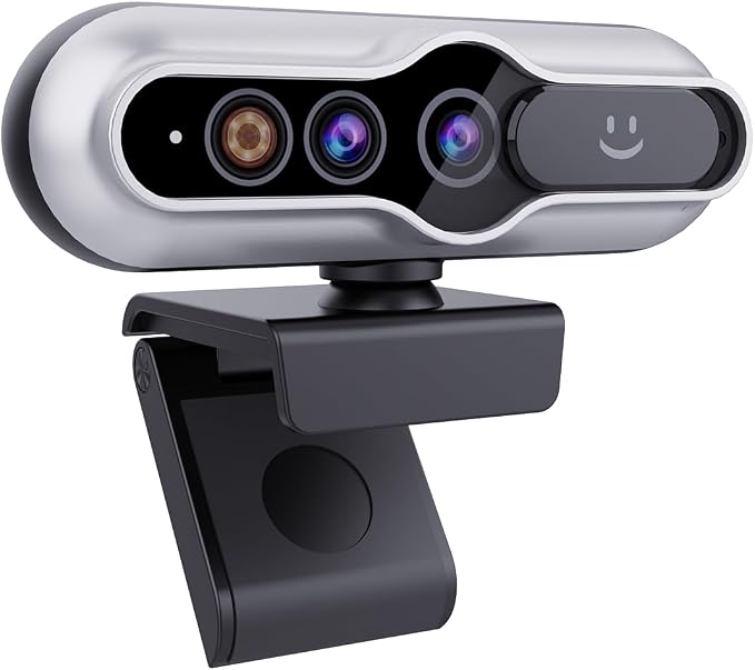 2K HD Webcam with Infrared Windows Hello Facial Recognition, Computer Camera, Privacy Cover, Noise Canceling Microphones, Laptop Webcam For Video Conferencing, Live, Streaming, Online Learning by MOERTEK
