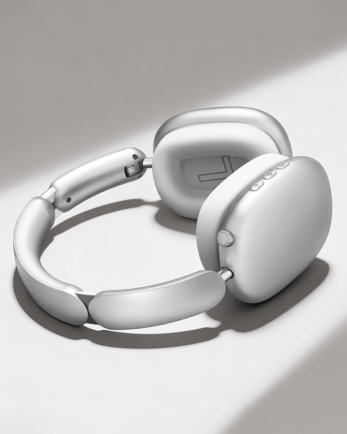 Wentronic Y02 Active Noise Cancelling Wireless Headphones, Silver | Over-Ear, Bluetooth, 60H Playtime,Crystal Clear Calls, Hi-Res Audio, Big Bass, Foldable Lightweight for Travel Home Office - Image 2