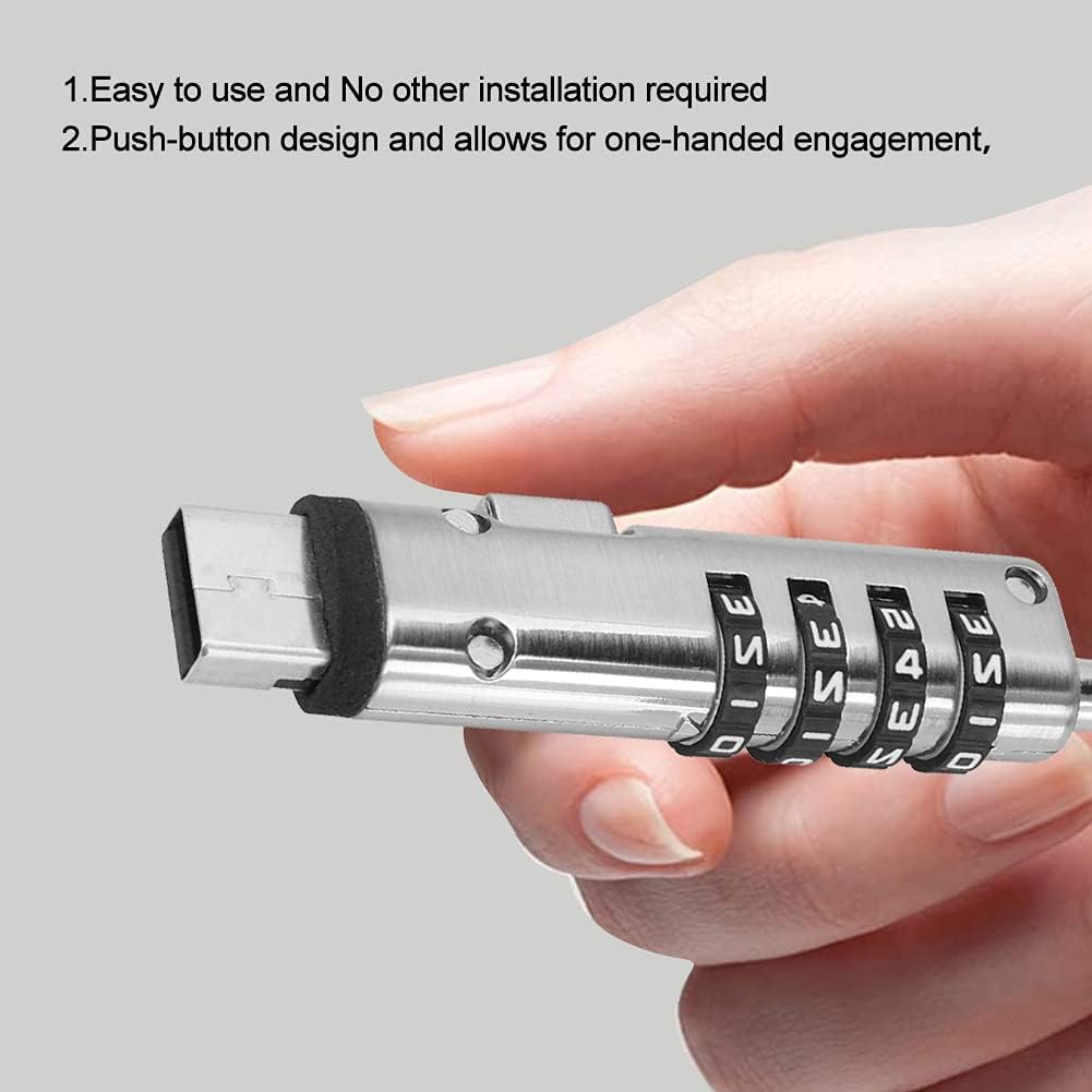 Laptop Cable Locks Combination Cable Lock 4 Digital Password Security Anti Theft Lock for USB Devices Equipment Notebook Computer - Image 4
