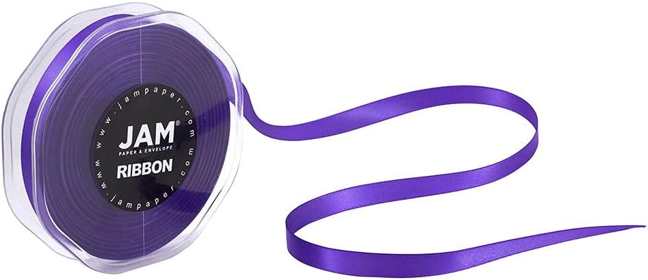 JAM PAPER Double Faced Satin Ribbon - 3/8 Inch Wide x 25 Yards - Purple - Sold Individually - Image 3