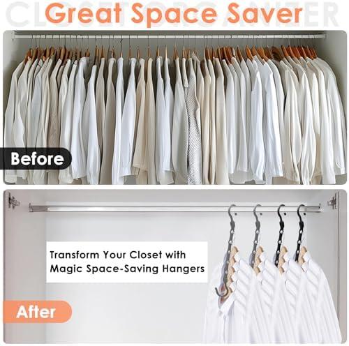 Closet Organizers and Storage, Magic Space Saving Hangers for 60 Heavy Clothes, College Dorm Room Essentials, Sturdy 360° Swivel Hooks Cascading Hanger, Bedroom Home Organization Essentials, 12 Pack - Image 2